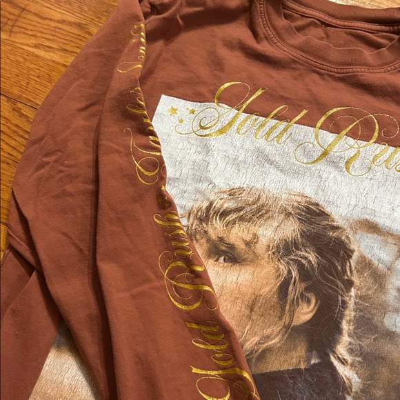 Taylor Swift long sleeved (cut off ) t-shirt Evermore Gold Rush size M - Picture 5 of 6